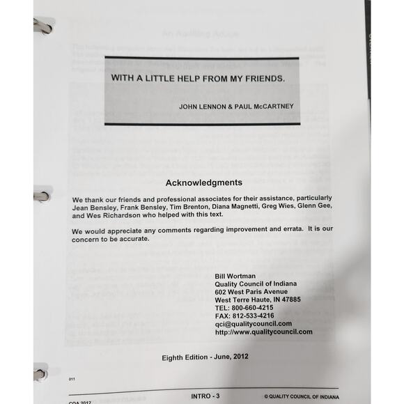 Certified Quality Auditor Primer AND Solutions Text (CQA) Council Of Indiana - Picture 4 of 4